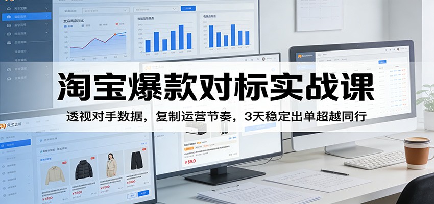 淘宝爆款对标实战课：透视对手数据，复制运营节奏，3天稳定出单超越同行_免费分享网络创业,副业,信息差项目的老牌资源整合平台！金铲子项目