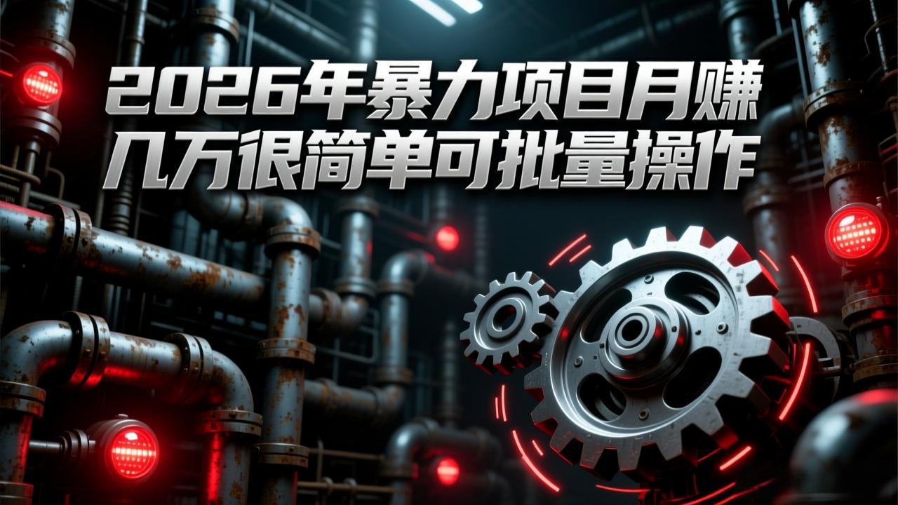 （17218期）2026年暴力项目月赚几万很简单可批量操作，成本低，利润大_免费分享网络创业,副业,信息差项目的老牌资源整合平台！金铲子项目