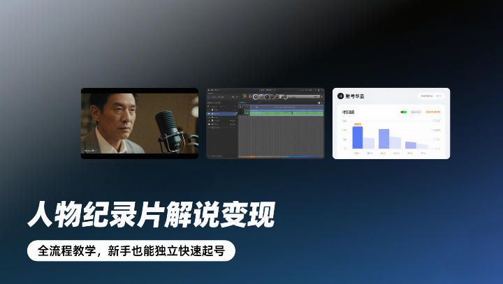 人物纪录片解说变现，全流程教学，新手也能独立快速起号_免费分享网络创业,副业,信息差项目的老牌资源整合平台！金铲子项目