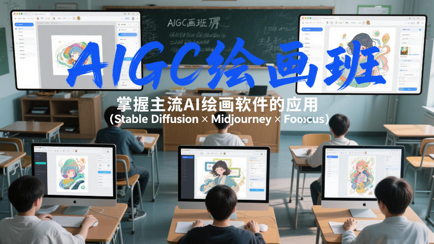 AIGC绘画班，掌握主流Ai绘画软件的应用（Stable Diffusion x Midjourney x Fooocus）_免费分享网络创业,副业,信息差项目的老牌资源整合平台！金铲子项目