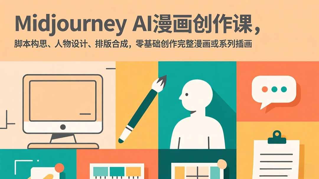（17299期）Midjourney AI漫画创作课，脚本构思、人物设计、排版合成，零基础创作完整漫画或系列插画_免费分享网络创业,副业,信息差项目的老牌资源整合平台！金铲子项目