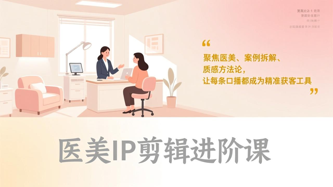 （17303期）医美IP剪辑进阶课，聚焦医美、案例拆解、质感方法论，让每条口播都成为精准获客工具_免费分享网络创业,副业,信息差项目的老牌资源整合平台！金铲子项目