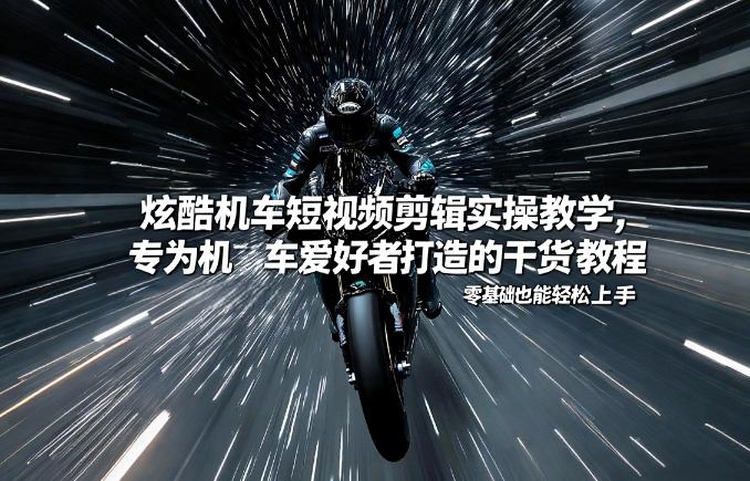 炫酷机车短视频剪辑实操教学，专为机车爱好者打造的干货教程，零基础也能轻松上手_免费分享网络创业,副业,信息差项目的老牌资源整合平台！金铲子项目