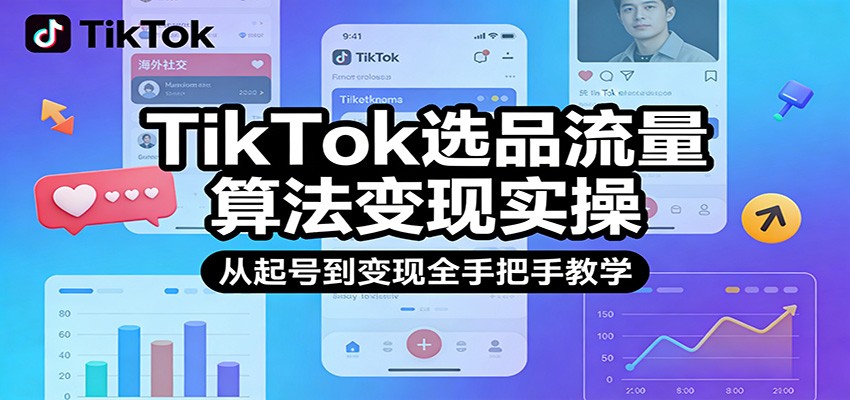 TikTok选品流量算法变现实操，从起号到变现全手把手教学_免费分享网络创业,副业,信息差项目的老牌资源整合平台！金铲子项目