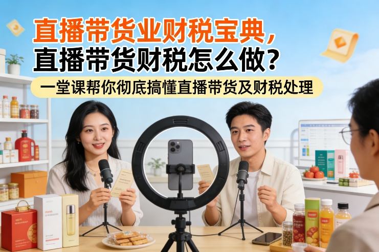 直播带货业财税宝典，直播带货财税怎么做？一堂课帮你彻底搞懂直播带货及财税处理_免费分享网络创业,副业,信息差项目的老牌资源整合平台！金铲子项目