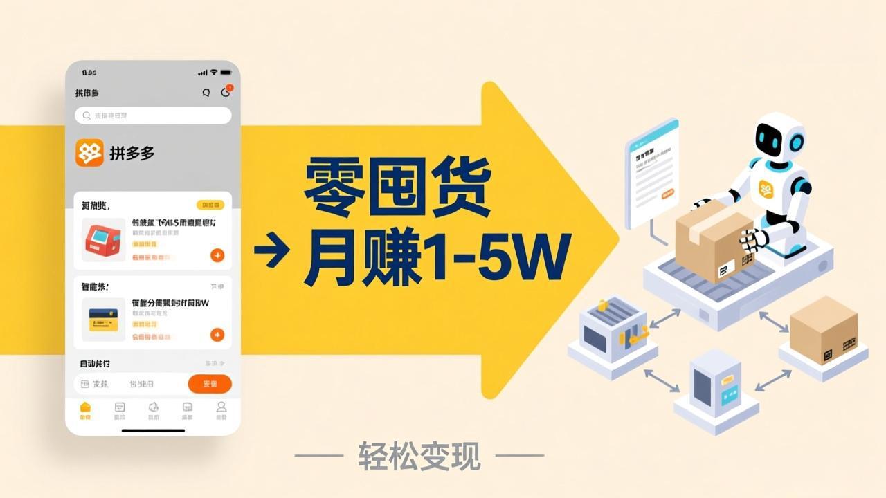 （17490期）不用囤货不用跑单！拼多多虚拟玩法，机器人管理发货和客服，帮你月赚 1-5W_免费分享网络创业,副业,信息差项目的老牌资源整合平台！金铲子项目