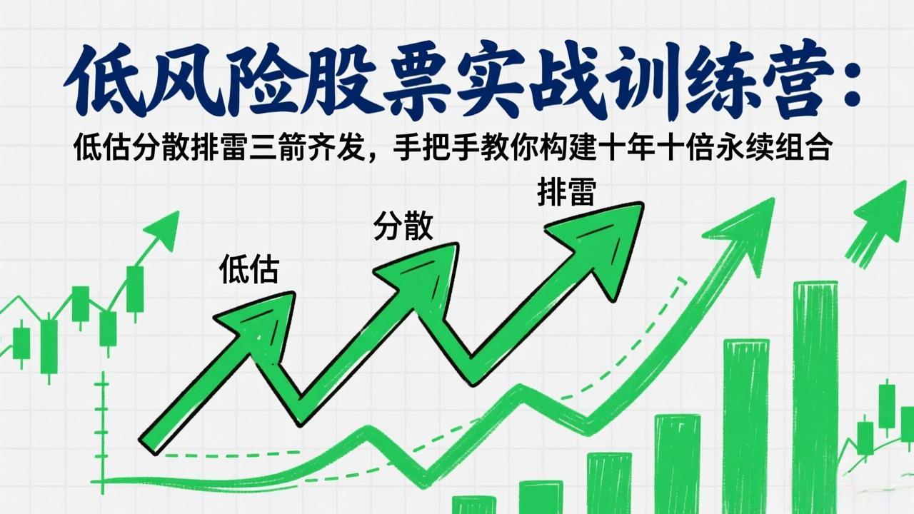 （17487期）低风险股票实战训练营：低估分散排雷三箭齐发，手把手教你构建十年十倍永续组合_免费分享网络创业,副业,信息差项目的老牌资源整合平台！金铲子项目