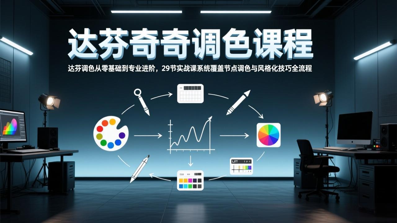 （17484期）达芬奇调色从零基础到专业进阶，29节实战课系统覆盖节点调色与风格化技巧全流程_免费分享网络创业,副业,信息差项目的老牌资源整合平台！金铲子项目