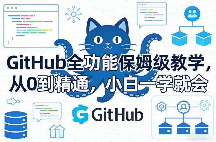 GitHub全功能保姆级教学，从0到精通，小白一学就会_免费分享网络创业,副业,信息差项目的老牌资源整合平台！金铲子项目