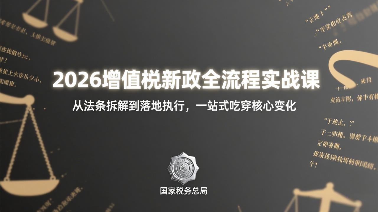 （17529期）2026增值税新政全流程实战课：从法条拆解到落地执行，一站式吃透核心变化_免费分享网络创业,副业,信息差项目的老牌资源整合平台！金铲子项目
