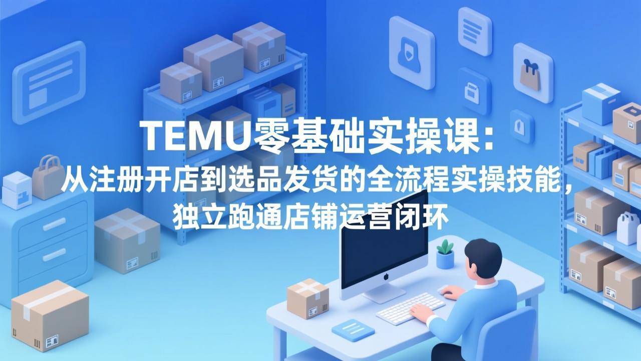 （17568期）TEMU零基础实操课：从注册开店到选品发货的全流程实操技能，独立跑通店铺运营闭环_免费分享网络创业,副业,信息差项目的老牌资源整合平台！金铲子项目