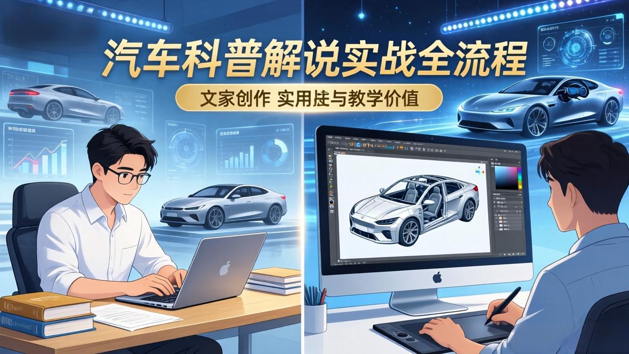 （17665期）抖音汽车科普解说实战：文案+动画+画面处理+去水印全流程，打造专业汽车科普视频_免费分享网络创业,副业,信息差项目的老牌资源整合平台！金铲子项目