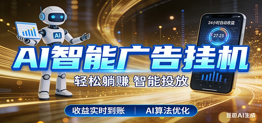 智能广告挂机新时代，利用碎片化时间实现稳定被动收益，AI帮你持续盈利_免费分享网络创业,副业,信息差项目的老牌资源整合平台！金铲子项目
