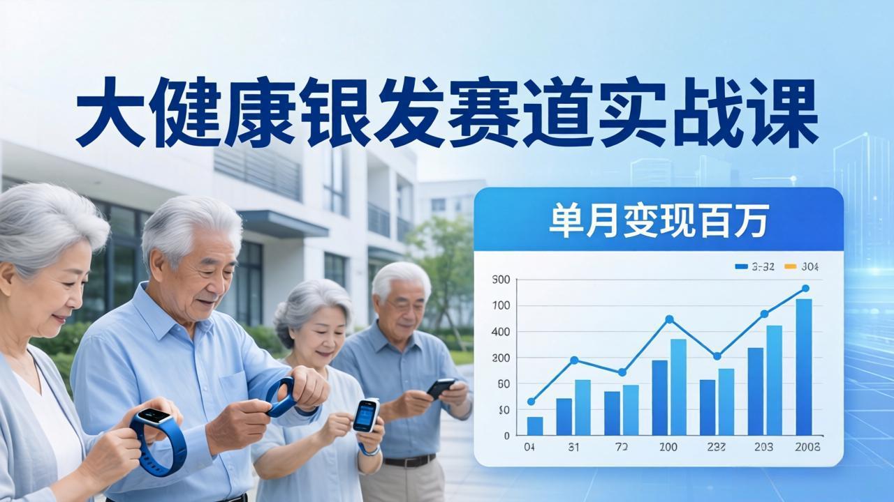 （17754期）大健康银发赛道实战课：拆解视频号线索型 IP 单月变现百万逻辑，教你精准获客高效变现_免费分享网络创业,副业,信息差项目的老牌资源整合平台！金铲子项目