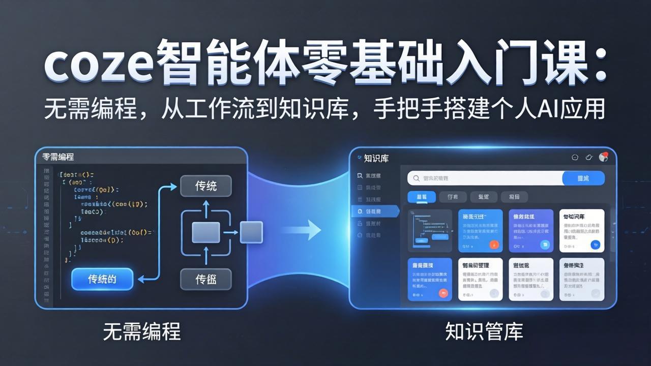 （17775期）coze智能体零基础入门课：无需编程，从工作流到知识库，手把手搭建个人AI应用_免费分享网络创业,副业,信息差项目的老牌资源整合平台！金铲子项目