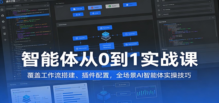 智能体从0到1实战课：覆盖工作流搭建、插件配置，全场景AI智能体实操技巧_免费分享网络创业,副业,信息差项目的老牌资源整合平台！金铲子项目