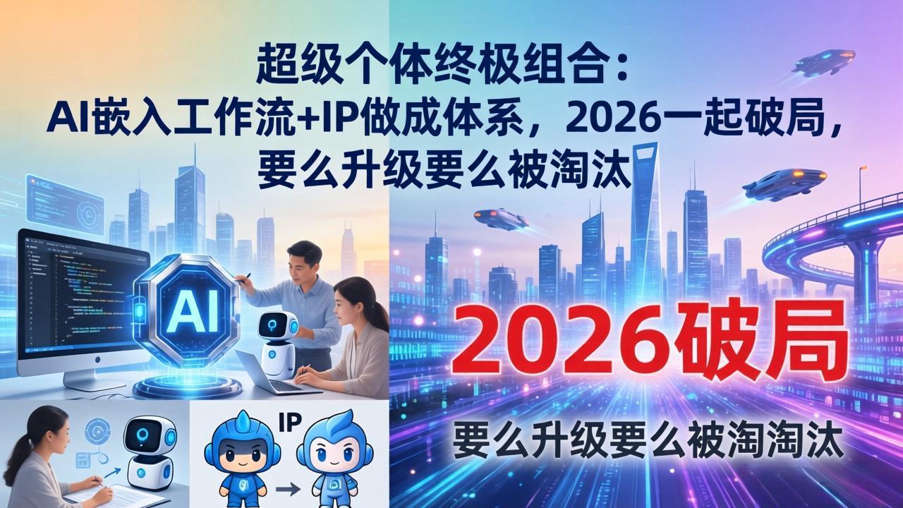 （17808期）超级个体终极组合-更新：AI嵌入工作流+IP做成体系，2026一起破局，要么升级要么被淘汰_免费分享网络创业,副业,信息差项目的老牌资源整合平台！金铲子项目