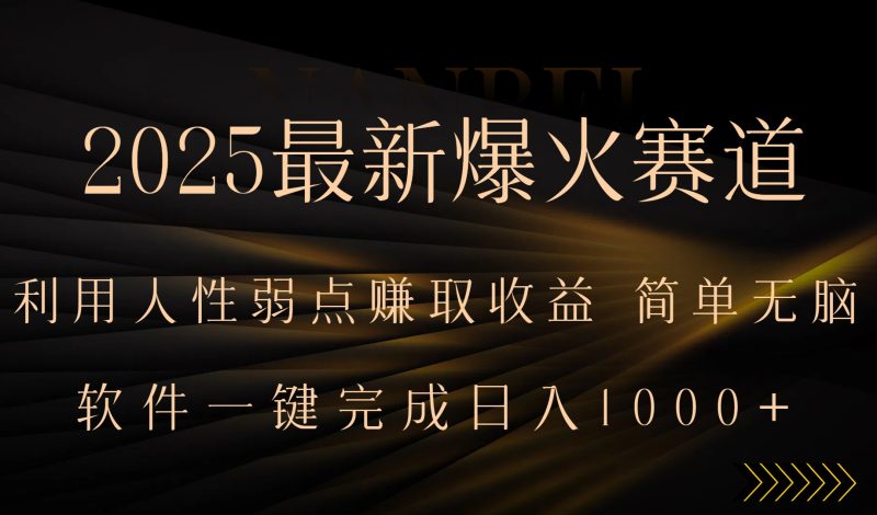 （15675期）2025最新爆火赛道，利用人生弱点赚取，全程一键批量制作，小白…_免费分享网络创业,副业,信息差项目的老牌资源整合平台！金铲子项目
