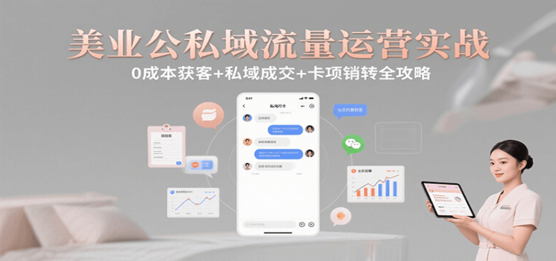 美业公私域流量运营实战:获客私域成交卡项销转全攻略_免费分享网络创业,副业,信息差项目的老牌资源整合平台!金铲子项目