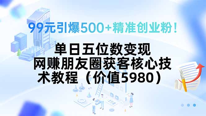 (15643期)99元引爆精准创业粉单日五位数,网赚朋友圈获客核心技术教程…_免费分享网络创业,副业,信息差项目的老牌资源整合平台!金铲子项目