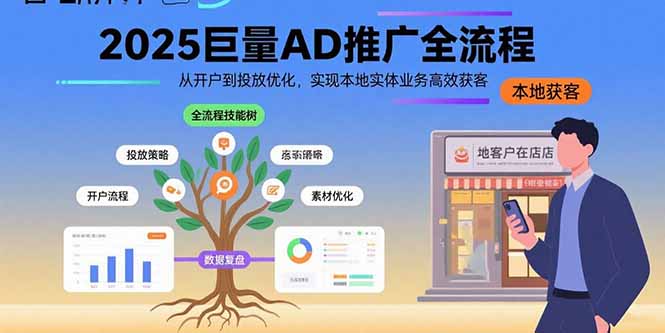 (15608期)2025巨量AD推广全流程,从开户到投放优化,实现本地实体业务高效获客_免费分享网络创业,副业,信息差项目的老牌资源整合平台!金铲子项目