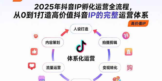 (15610期)2025年抖音IP孵化运营全流程,从0到1打造高价值抖音IP的完整运营体系_免费分享网络创业,副业,信息差项目的老牌资源整合平台!金铲子项目