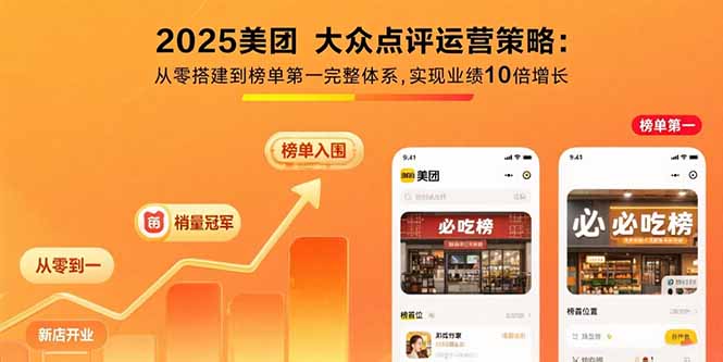 (15602期)2025美团大众点评运营策略:从零搭建到榜单第一完整体系,实现业绩10倍增长_免费分享网络创业,副业,信息差项目的老牌资源整合平台!金铲子项目