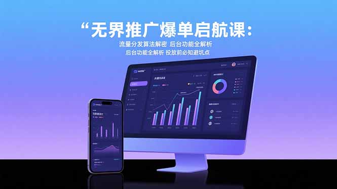 (15567期)无界推广爆单启航课:流量分发算法解密后台功能全解析投放前必知避坑点_免费分享网络创业,副业,信息差项目的老牌资源整合平台!金铲子项目