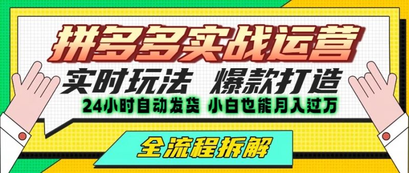 拼多多最新实战运营高投产:长久稳定项目,单店利润一天三位数_免费分享网络创业,副业,信息差项目的老牌资源整合平台!金铲子项目