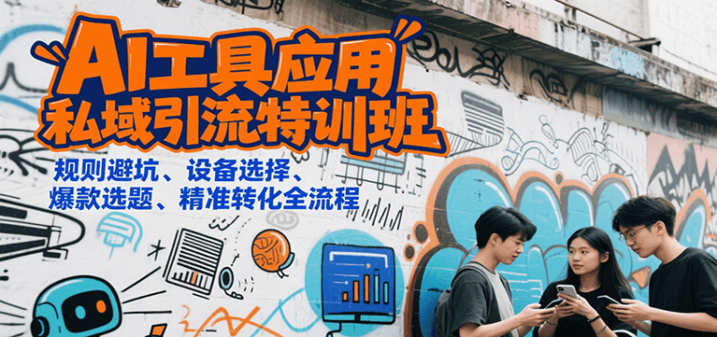 AI工具应用私域引流特训班,规则避坑、设备选择、爆款选题、精准转化全流程_免费分享网络创业,副业,信息差项目的老牌资源整合平台!金铲子项目
