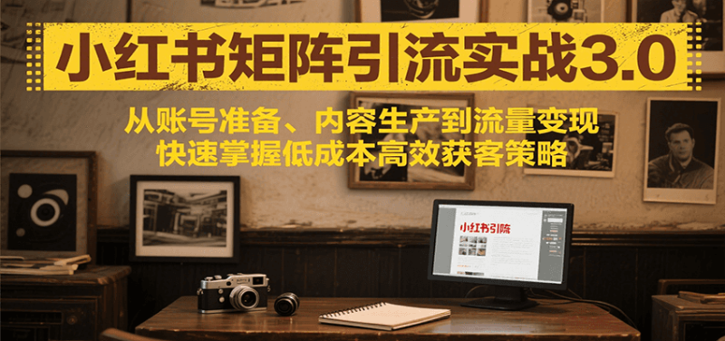 小红书矩阵引流3.0,从账号准备、内容生产到流量,快速掌握高效获客策略_免费分享网络创业,副业,信息差项目的老牌资源整合平台!金铲子项目