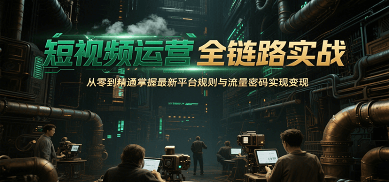 短视频运营全链路实战,从零到精通掌握最新平台规则与流量密码实现_免费分享网络创业,副业,信息差项目的老牌资源整合平台!金铲子项目