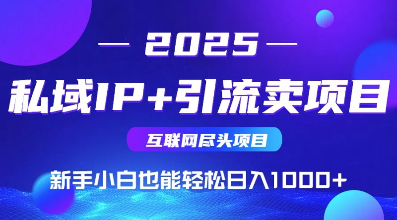 (15532期)2025网创尽头项目,私域IP引流,新手小白也能在家_免费分享网络创业,副业,信息差项目的老牌资源整合平台!金铲子项目