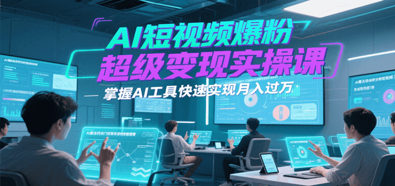 AI短视频爆粉超级实操课，掌握AI工具快速实现_免费分享网络创业,副业,信息差项目的老牌资源整合平台！金铲子项目