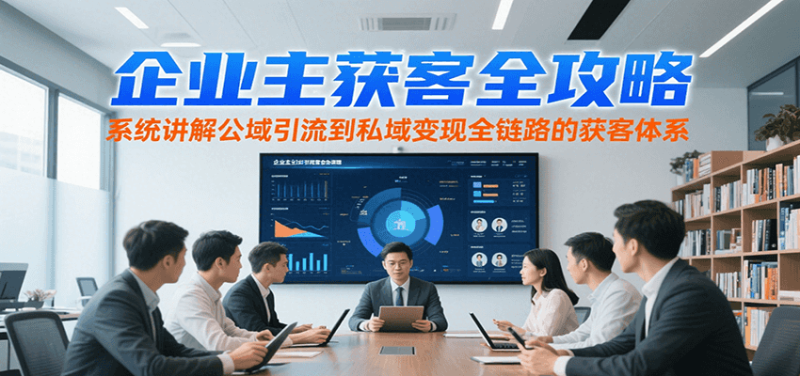 企业主获客全攻略,系统讲解公域引流到私域全链路的获客体系_免费分享网络创业,副业,信息差项目的老牌资源整合平台!金铲子项目