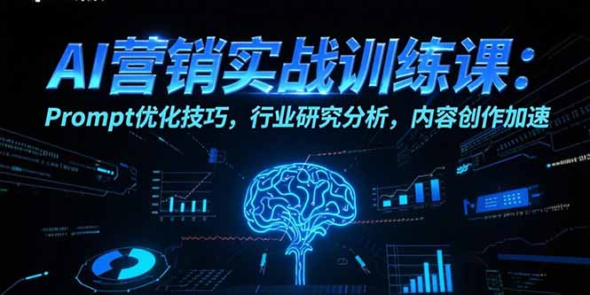 (15465期)AI营销实战训练课:Prompt优化技巧,行业研究分析,内容创作加速_免费分享网络创业,副业,信息差项目的老牌资源整合平台!金铲子项目