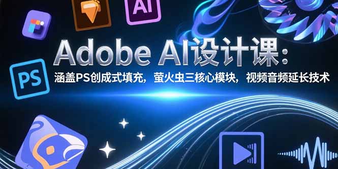 (15469期)AdobeAI设计课:涵盖PS创成式填充,萤火虫三核心模块,视频音频延长技术_免费分享网络创业,副业,信息差项目的老牌资源整合平台!金铲子项目