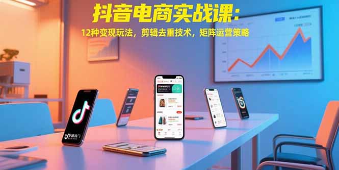 （15478期）抖音电商实战课：12种玩法，剪辑去重技术，矩阵运营策略_免费分享网络创业,副业,信息差项目的老牌资源整合平台！金铲子项目