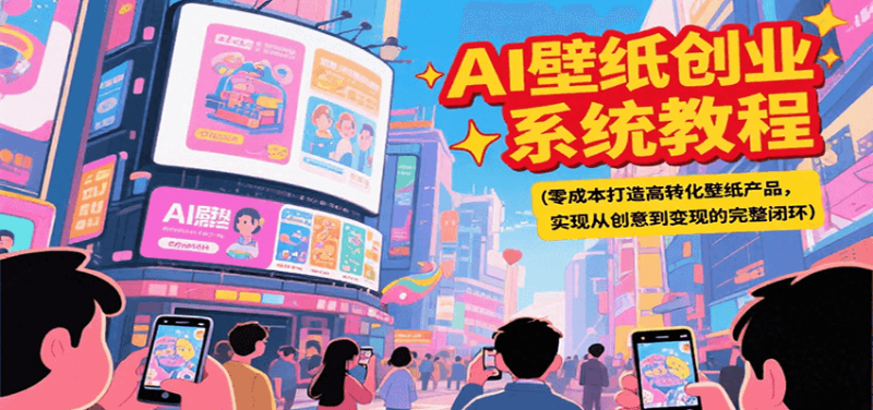 AI壁纸创业系统教程，打造高转化壁纸产品，实现从创意到的完整闭环_免费分享网络创业,副业,信息差项目的老牌资源整合平台！金铲子项目