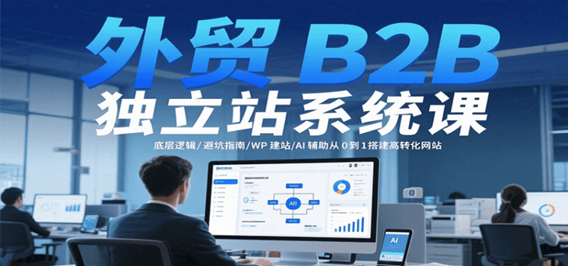 外贸B2B独立站系统课:底层逻辑/避坑指南/WP建站/AI辅助从0到1搭建高转化网站_免费分享网络创业,副业,信息差项目的老牌资源整合平台!金铲子项目