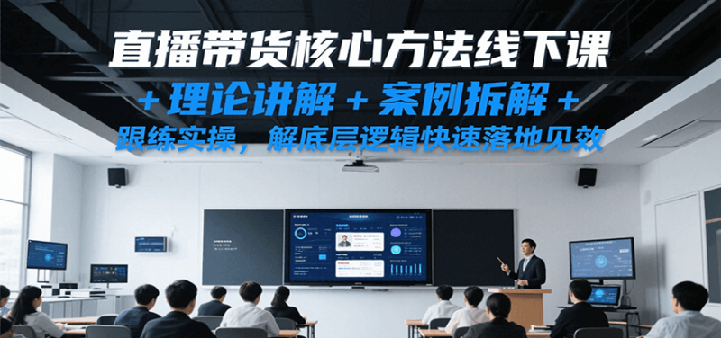 直播带货核心方法线下课,理论讲解案例拆解跟练实操,解底层逻辑快速落地见效_免费分享网络创业,副业,信息差项目的老牌资源整合平台!金铲子项目