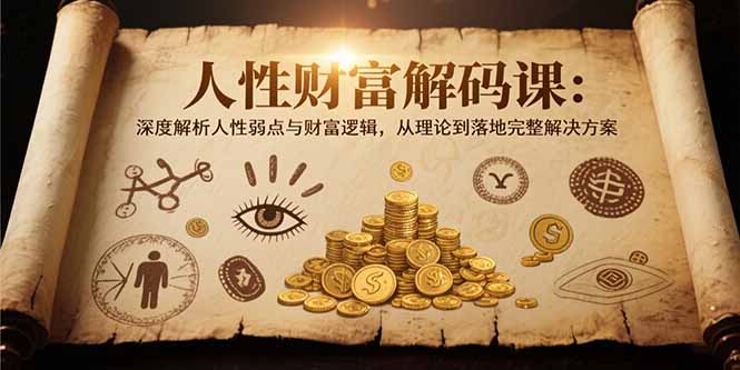 (15434期)人性财富解码课6.0:深度解析人性弱点与财富逻辑,理论到落地完整解决方案_免费分享网络创业,副业,信息差项目的老牌资源整合平台!金铲子项目