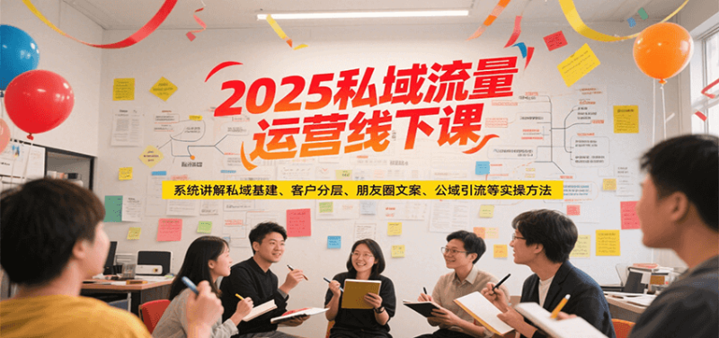 2025私域流量运营线下课,系统讲解私域基建/客户分层/朋友圈文案/公域引流等实操方法_免费分享网络创业,副业,信息差项目的老牌资源整合平台!金铲子项目