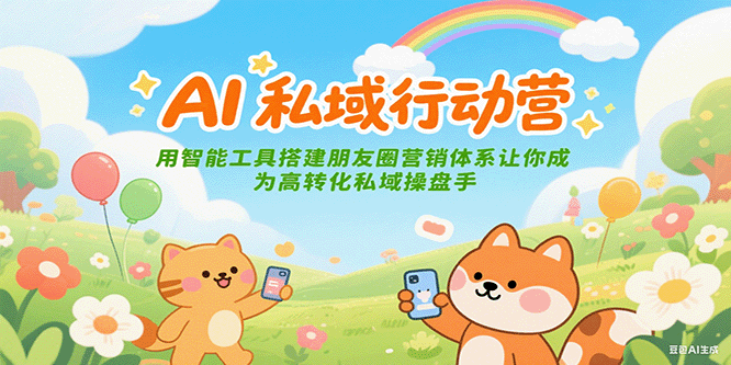 AI私域行动营:用智能工具搭建朋友圈营销体系让你成为高转化私域操盘手_免费分享网络创业,副业,信息差项目的老牌资源整合平台!金铲子项目