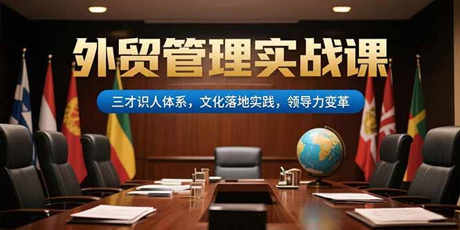 （15380期）外贸管理实战课，三才识人体系，文化落地实践，领导力变革_免费分享网络创业,副业,信息差项目的老牌资源整合平台！金铲子项目