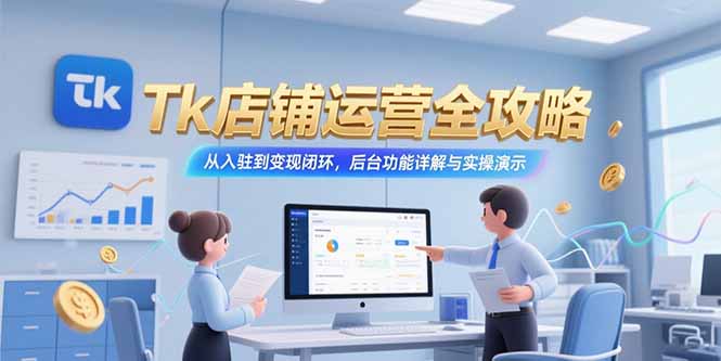 (15345期)Tk店铺运营全攻略,从入驻到闭环,后台功能详解与实操演示_免费分享网络创业,副业,信息差项目的老牌资源整合平台!金铲子项目