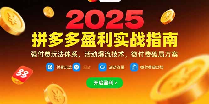 （15357期）拼多多盈利实战指南，强付费玩法，活动爆流技术，微付费破局方案(更新7月)_免费分享网络创业,副业,信息差项目的老牌资源整合平台！金铲子项目