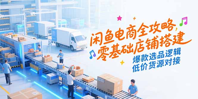 (15325期)闲鱼电商全攻略,零基础店铺搭建,爆款选品逻辑,低价货源对接_免费分享网络创业,副业,信息差项目的老牌资源整合平台!金铲子项目