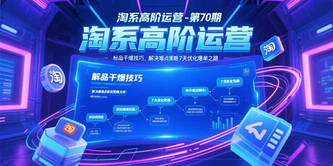(15307期)淘系高阶运营-第70期,标品干爆技巧,解决难点策略,大佬操盘方法_免费分享网络创业,副业,信息差项目的老牌资源整合平台!金铲子项目