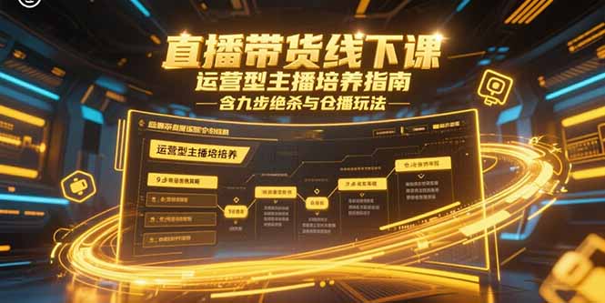 （15281期）直播带货线下课，运营型主播培养指南，含九步绝杀与仓播玩法_免费分享网络创业,副业,信息差项目的老牌资源整合平台！金铲子项目